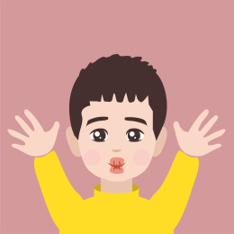 伸出双手要亲亲抱抱举高高的小男孩