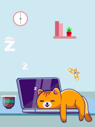 一只小猫趴在电脑上睡觉