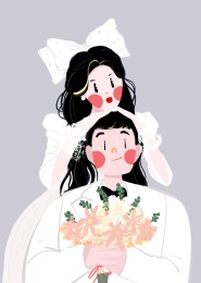 手绘婚纱照