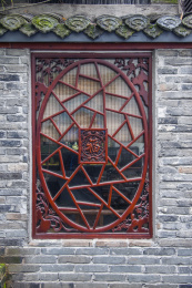 湖南长沙靖港古镇上的墙窗