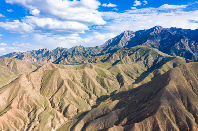 中国甘肃张掖祁连山航拍