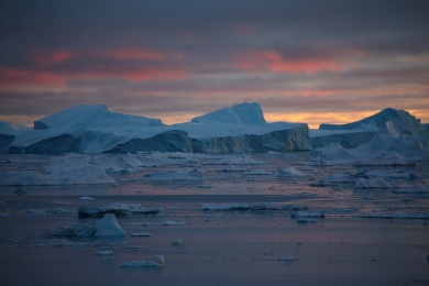 北极圈格陵兰的冰山和寒带风光