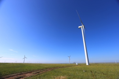 中国河北张北草原的风机