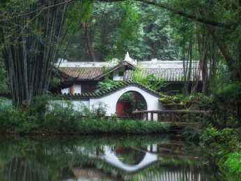 成都杜甫草堂博物馆茅屋故居景区风光
