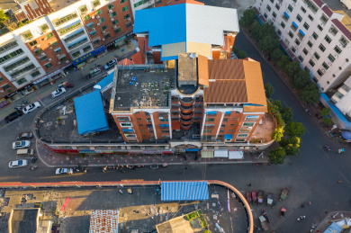 中国福建省三明市将乐县江滨城市建筑风光