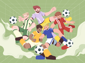 世界杯插画踢足球的人