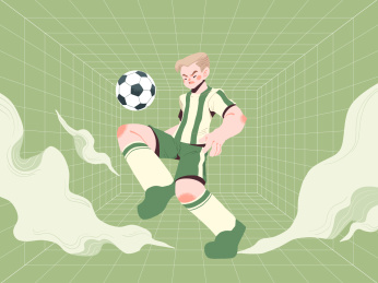 世界杯插画踢足球的人