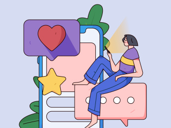 虚拟的社交概念商业扁平矢量插画