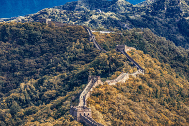 中国北京怀柔慕田峪长城秋色