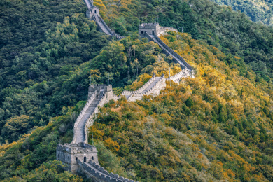 中国北京怀柔慕田峪长城秋色