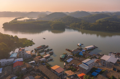 航拍广西平路运河初始面貌