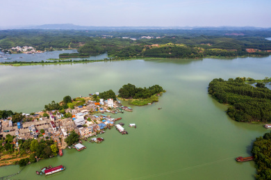 航拍广西平路运河初始面貌