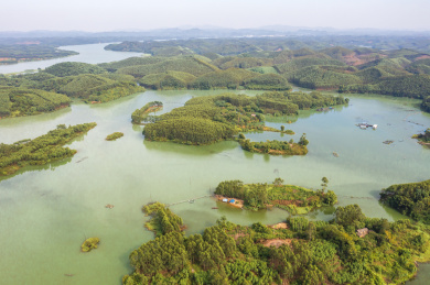 航拍广西平路运河初始面貌