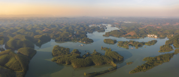 航拍广西平路运河初始面貌