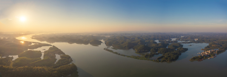航拍广西平路运河初始面貌