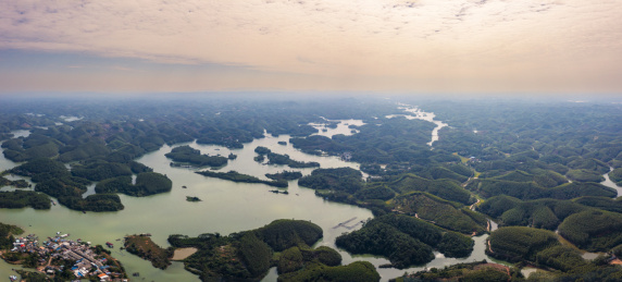 航拍广西平路运河初始面貌