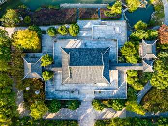 中国江苏苏州盘门景区秋季航拍