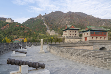秋天北京居庸关长城古建筑风景