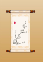 中国一幅传统画梅花