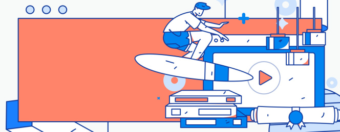 通过网课远程进行在线教育扁平矢量概念运营