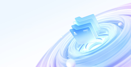 科技蓝档案文件夹概念智能渐变场景3D海报