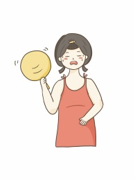 夏天炎热女孩扇子避暑扁平插画