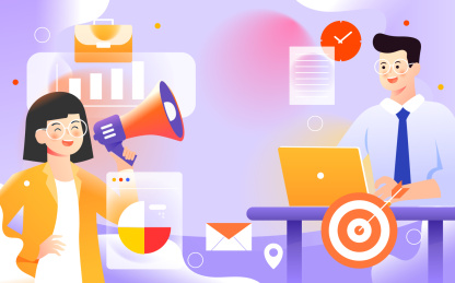 互联网春招招聘找工作数据分析商务办公插画