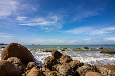 中国海南三亚天涯海角风景区自然风光