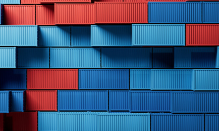 工业集装箱物流运输3D渲染