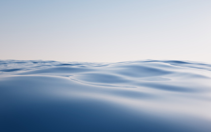 蓝色水面波纹背景3D渲染