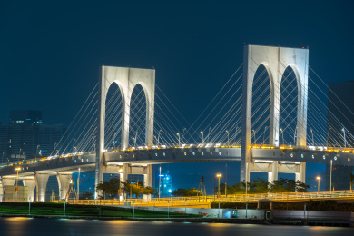 中国澳门氹仔大桥夜景