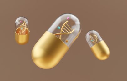 高分子金色胶囊里装着基因创意医疗元素