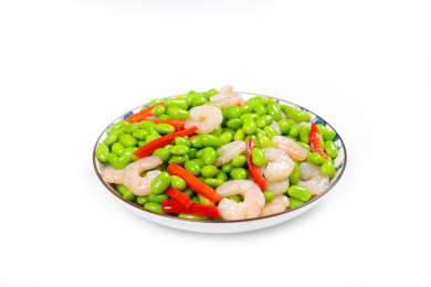 营养美味家常菜小炒青毛豆虾仁