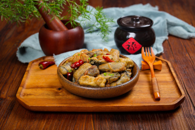 香辣美味特色菜酥炸茄子条