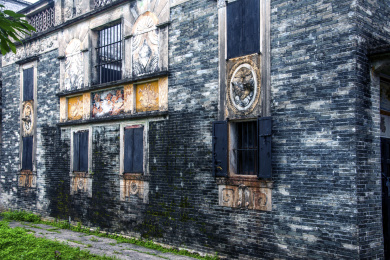 广东江门市世界文化遗产自力村碉楼门庭