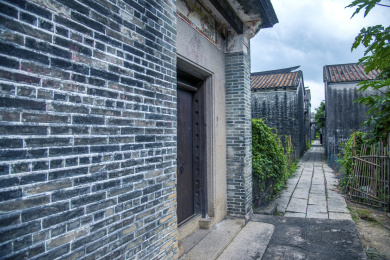 广东江门市世界文化遗产自力村碉楼门庭