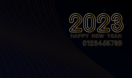 矢量极简数字2023渐变新年海报