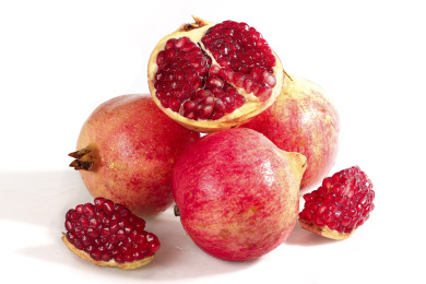 白底上的突尼斯软籽石榴