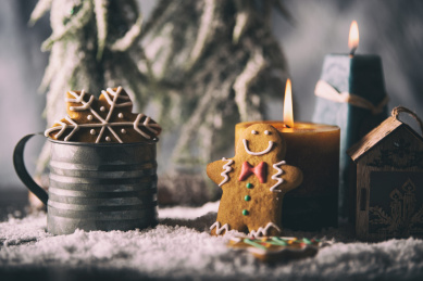 圣诞节节日氛围姜饼静物创意图片