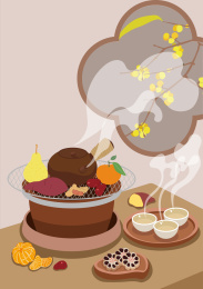 冬季围炉煮茶
