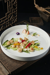 芦笋彩椒百合小炒澳带（瑶柱）