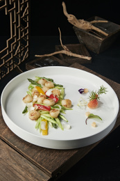 芦笋彩椒百合小炒澳带（瑶柱）