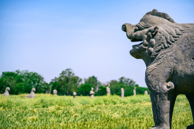 河南巩义麦地里宋陵中的雕像