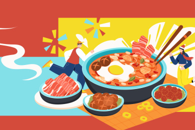 美食餐饮火锅矢量插画