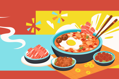 美食餐饮火锅矢量插画