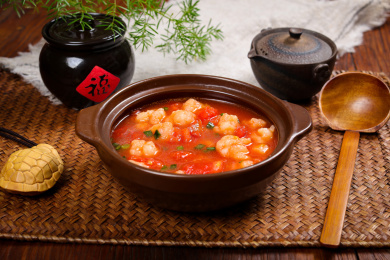 特色农家菜西红柿鱼滑汤