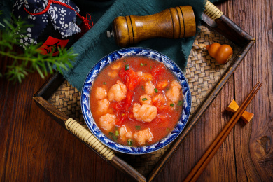 特色农家菜西红柿鱼滑汤