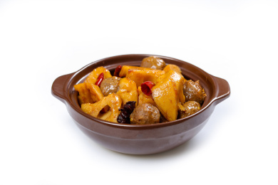 香辣美味家常菜红烧牛肉丸莲藕