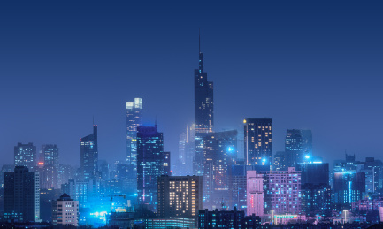 南京紫峰大厦城市天际线