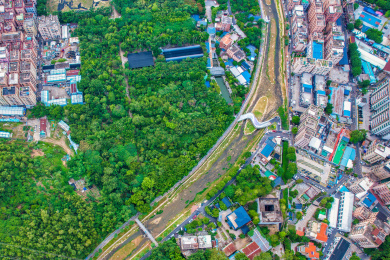 粤港澳大湾区华南广东深圳罗湖区绿道风光